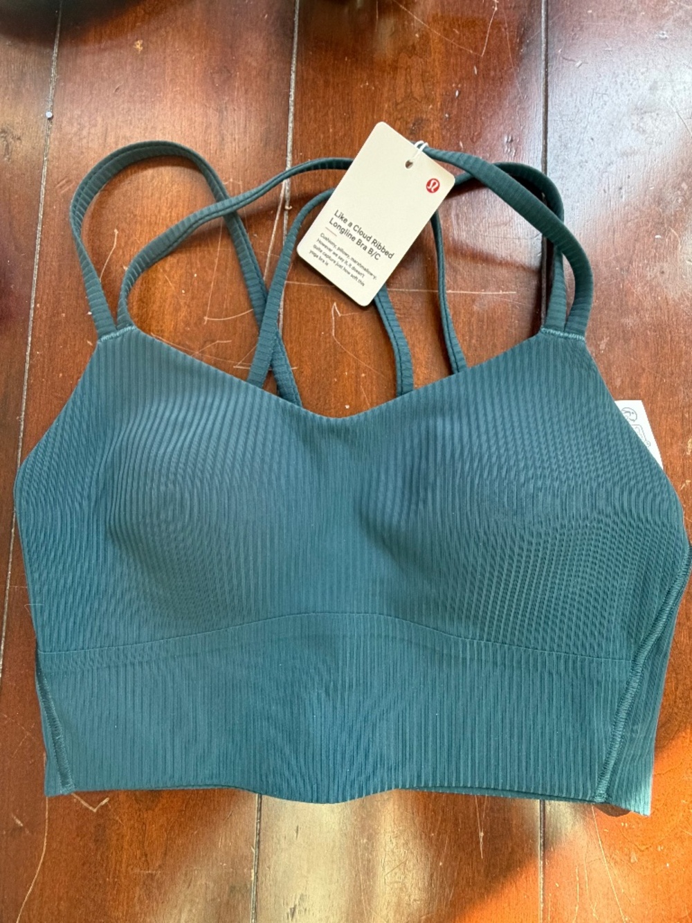 NWT Lululemon Like a Cloud Ribbed Longline Bra Size 2 (B/C cups)Color:Med Forest